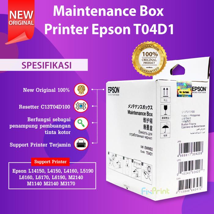 Gambar Maintenance Box Epson T04D1 C13T04D100 EWMB2 L6290 L6460 L6490 L14150 - Original dari FixPrint Indonesia undefined Tokopedia