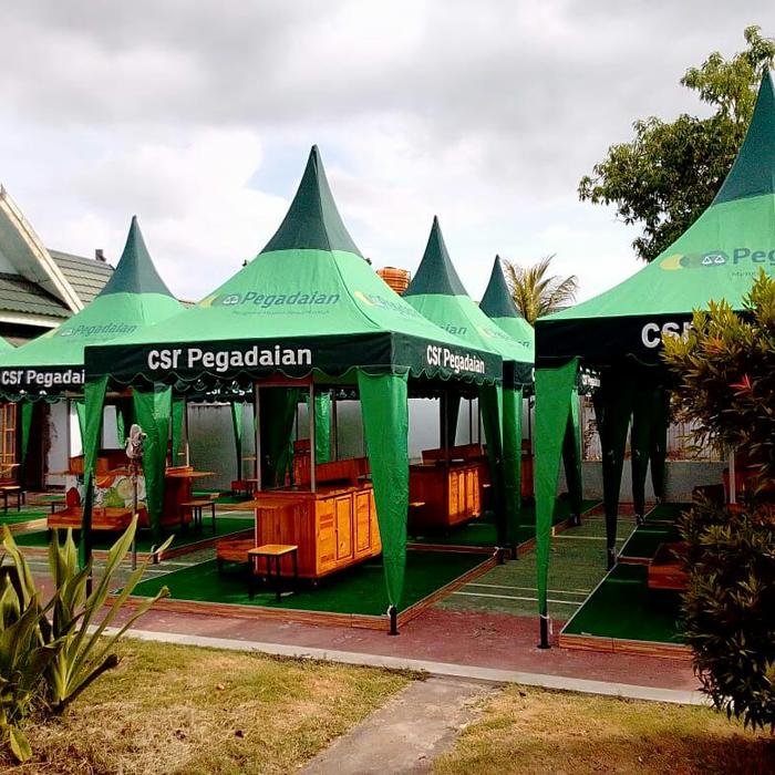 Gambar Tenda Kerucut 3x3 custom sesuai pesanan - double deck, fkexy 440 gr dari Naura Nazwa undefined Tokopedia