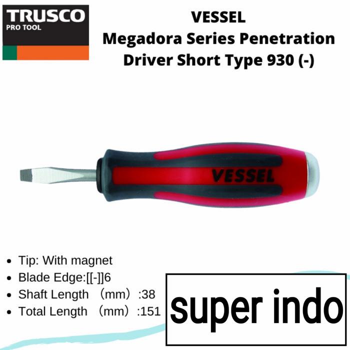Gambar TRUSCO 124-3268 VESSEL Megadora penetration Driver Short Type 930 (-) dari Super indo 1 undefined Tokopedia