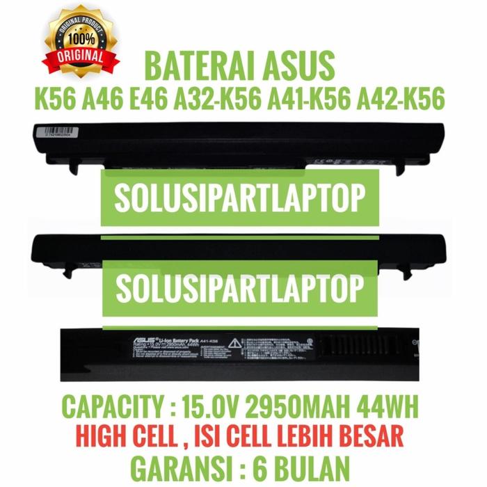Batteria Tanch A41-K56 Per Laptop ASUS - 44Wh 2950mAh, Compatibile Con Molti Modelli K56, S56, R550, S40
