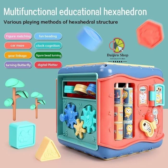 Gambar Kotak Mainan Edukasi Anak Bayi Musik Rattle Puzzle Abjad Motorik Toys - Cube Non Bterai dari Daijiro shop undefined Tokopedia