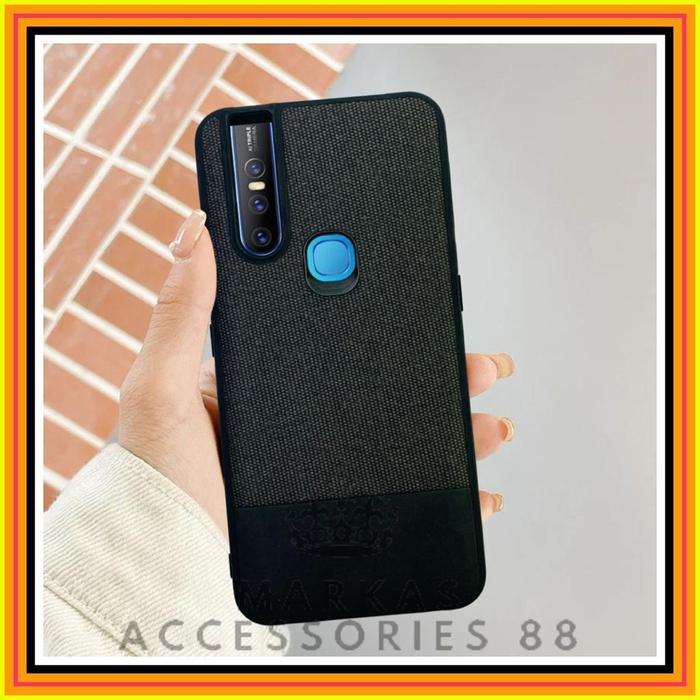 Gambar VIVO V15 CASE DENIM STYLE ORIGINAL HARD SOFT FABRIC COVER TPU CASING - VIVO V15, BLACK dari Markas acc 88 undefined Tokopedia