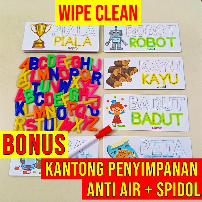 Gambar Wipe Clean Flash Card / Flashcard Huruf Abjad ABC / MAINAN EDUKASI - Wipe Clean dari ArdanAzhar undefined Tokopedia