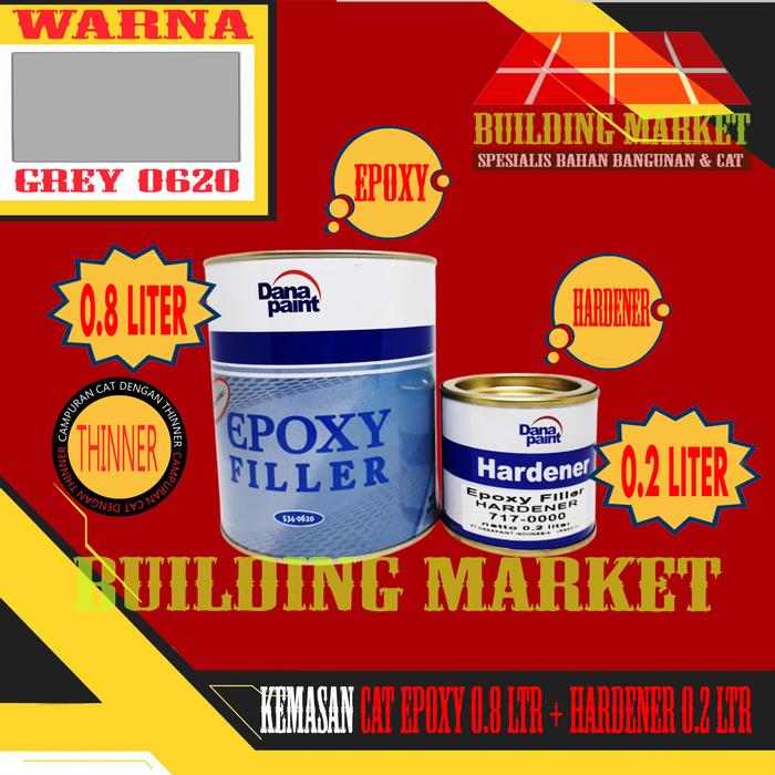 Gambar EPOXY CAT DASAR BESI DANA PAINT EPOXY FILLER SURFACER 1 LITER - GREY 0620 dari Building Market New undefined Tokopedia