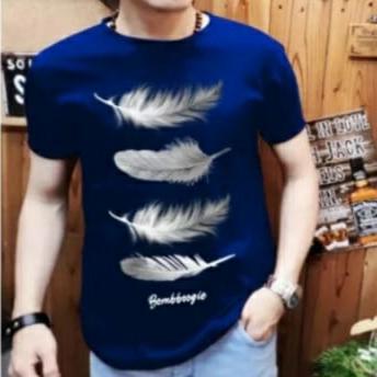 Gambar T-SHIRT PREMIUM SIMBOL BULU AYAM - Biru, M dari Delariza undefined Tokopedia