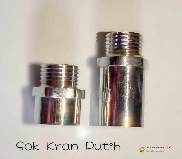 Gambar Sok Keran Drat Luar /Socket Kran - Putih, 1/2 Pendek dari Toko Bangunan 139 undefined Tokopedia