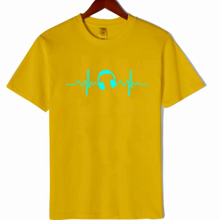 Gambar baju kaos oneck pria jantung music cotton combed 30s - mustard, M dari lie_cloth undefined Tokopedia