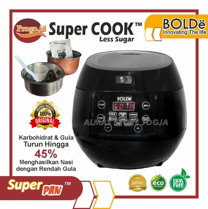 Gambar BOLDe Super COOK Less Sugar Rice Cooker 1 Liter Low Carbo 400 Watt COD - Hitam dari Progo.id undefined Tokopedia