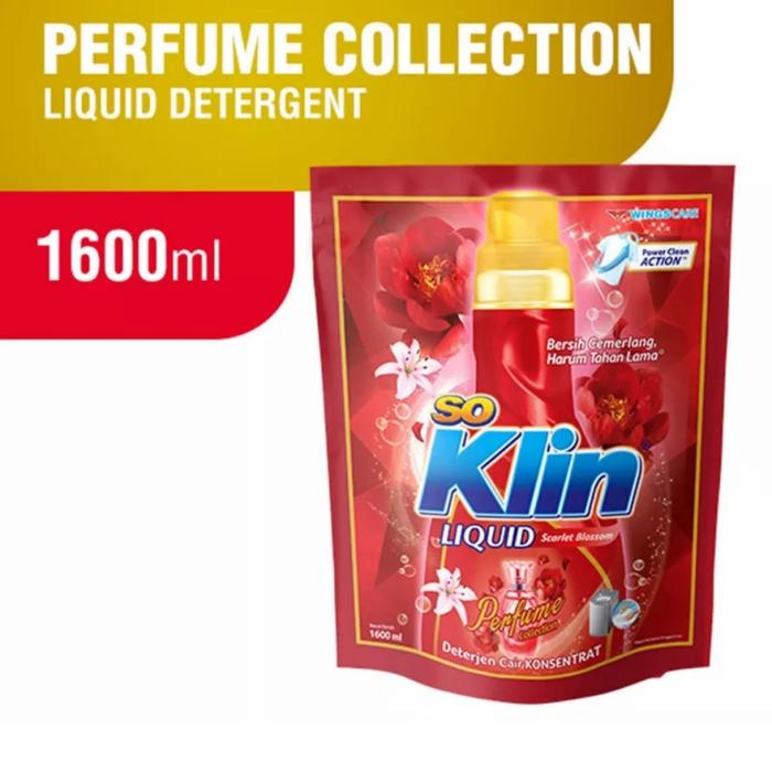 Gambar So Klin Liquid 1600 ML Deterjen Cair kemasan isi ulang - Scarlet Blossom dari PINGPING STORE undefined Tokopedia