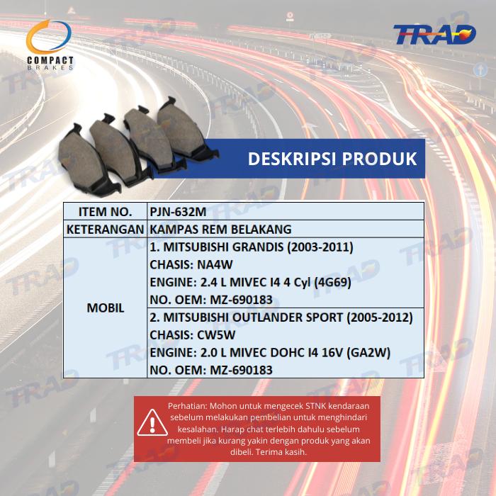 Gambar Kampas Rem Depan Belakang COMPACT Mitsubishi Grandis, Outlander Sport - PJN-632M dari TIMUR RAYA ANUGERAH DAMAI undefined Tokopedia