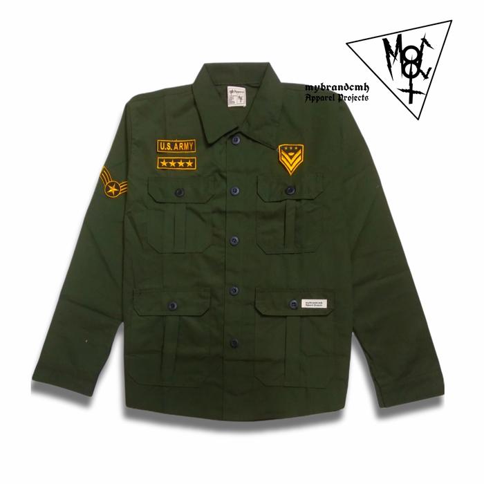 Gambar coach jacket jaket Trucker semi parka hijau army Germain Hitler - Army tipe B, M dari mybrandcmh undefined Tokopedia