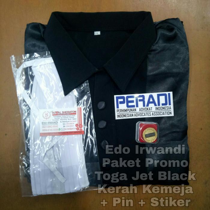 Gambar Toga Advokat Pengacara Jaksa Bahan Jet Black Berkualitas + Stiker Pin PERADI - Jet Black, 6XL dari Rivshultan Royal Advertising undefined Tokopedia