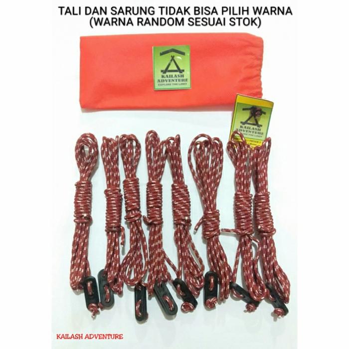 Gambar Paket Tali prusik dan Stopper guyline untuk flysheet dan tenda - Hitam dari MONLIMESS undefined Tokopedia