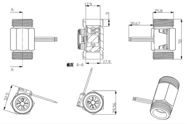 Gambar Liquid Flow Sensor 3/4 Inchi Kuningan Lurus - Sekrup Pendek dari Alfa Shopz undefined Tokopedia
