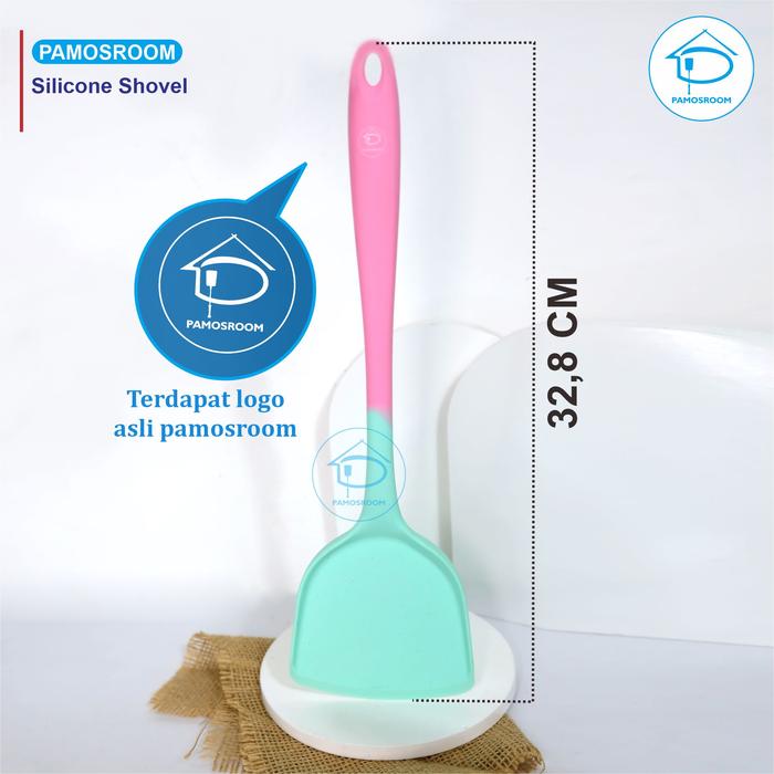 Gambar Pamosroom Spatula Shovel Gagang Warna Warni Silicone Spatula Silikon - Tosca Pink dari pamosroom undefined Tokopedia
