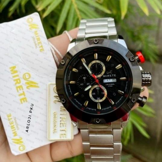 Gambar JAM TANGAN PRIA RANTAI STAINLISS ORIGINAL MIRETE TAHAN AIR BLACK GOLD - no 6 dari PKU STORE undefined Tokopedia