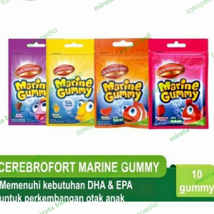 Gambar permen cerebrofor marine gummy 10butir / 20gr - grape 20g dari Mirota Bali undefined Tokopedia