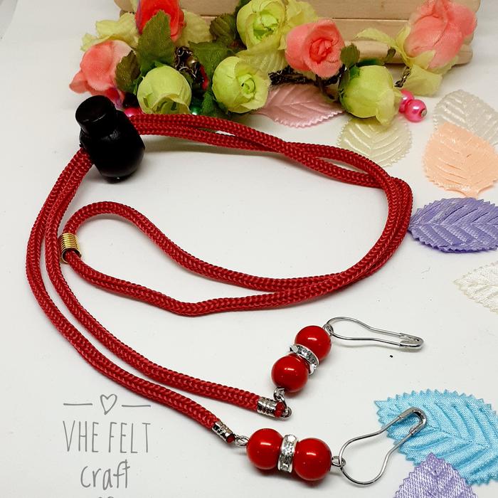 Gambar Strap masker hijab 2 in 1 tali masker kalung masker murah - Merah dari kreasi vhe felt undefined Tokopedia
