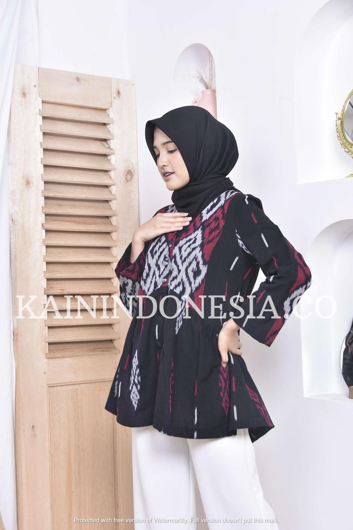 Gambar KI Atasan Wanita Lengan Panjang Tenun Jihan Safiyya Pink - Pink, 4 dari KainIndonesiaco undefined Tokopedia