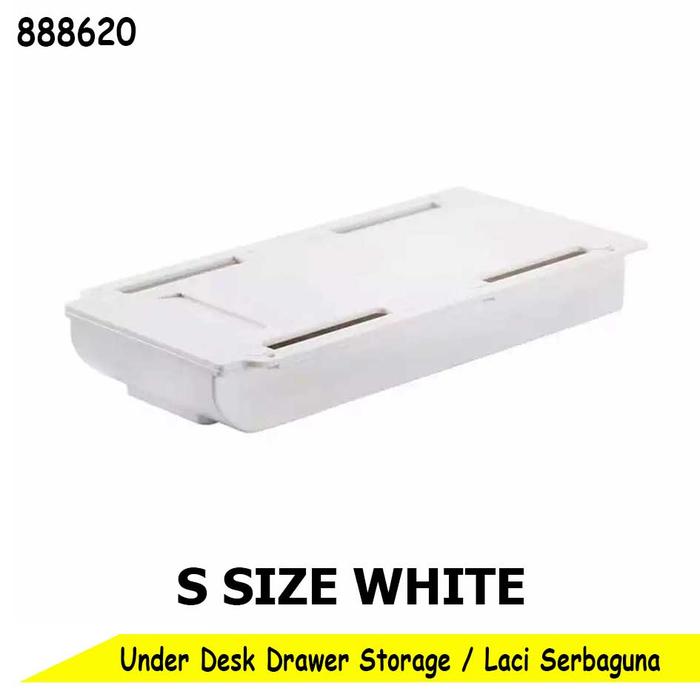 Gambar Laci Tersembunyi Hidden Drawer Organizer Storage Under Desk Laci - S Size White dari toserba murah meriah ada undefined Tokopedia