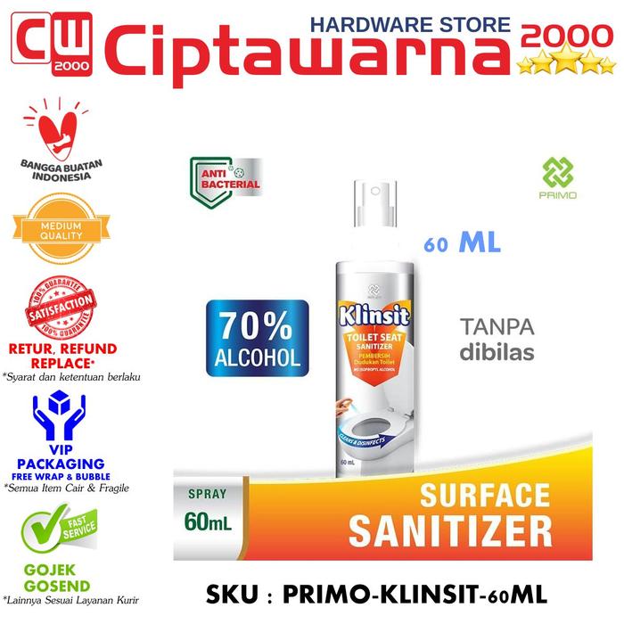 Gambar PRIMO WC Toilet Seat Sanitizer KLINSIT 60ml Spray dari Ciptawarna2000 Home Living undefined Tokopedia