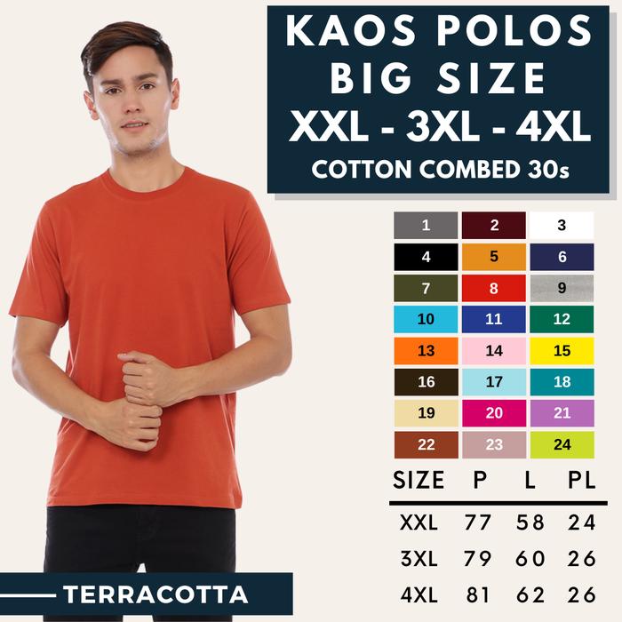 Jual KAOS POLOS BIG SIZE UNISEX LENGAN 