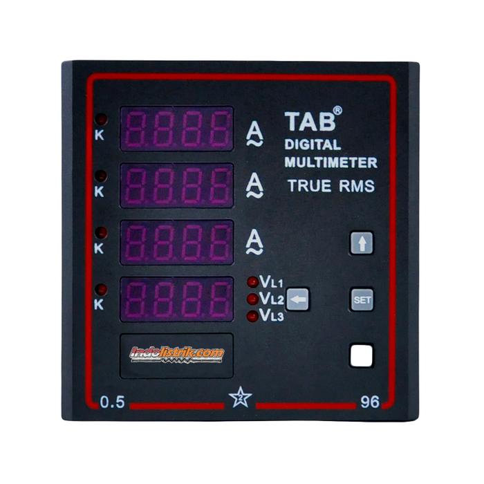 Gambar Multi Meter Digital 3 Phase 3 Ampere, 1 Volt 96x96mm TAB - Hitam dari INDOLISTRIK OFFICIAL undefined Tokopedia
