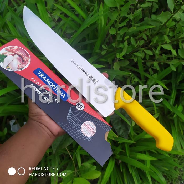 Gambar PISAU SEMBELIH 28 cm TRAMONTINA BUTCHER MEAT KNIFE ORIGINAL BRAZIL - Kuning dari Hardistore Superpisau undefined Tokopedia