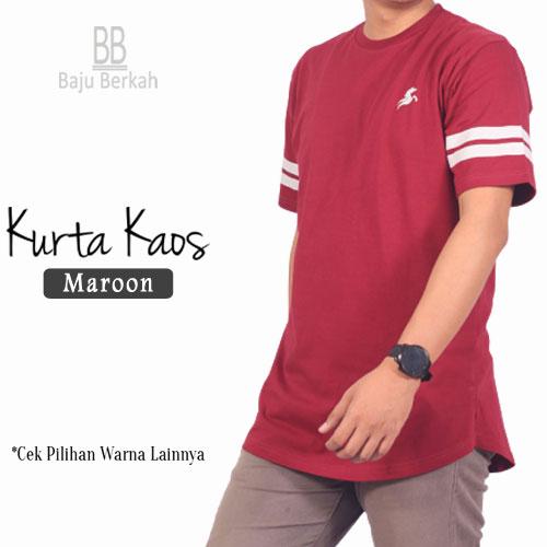 Gambar Baju Berkah - Kaos Pria / Kaos lengan pendek / Kaos cotton combed 24s - maroon, XXL dari Baju Berkah Store undefined Tokopedia