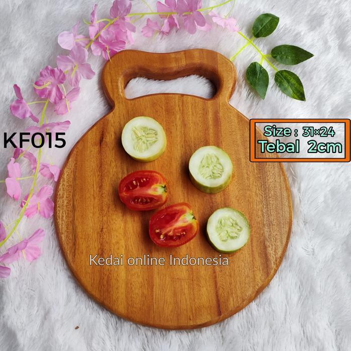 Gambar Telenan kayu Talenan tatakan kayu cutting board unik perlengkapan - KF015 dari KedaiOnline Mu undefined Tokopedia