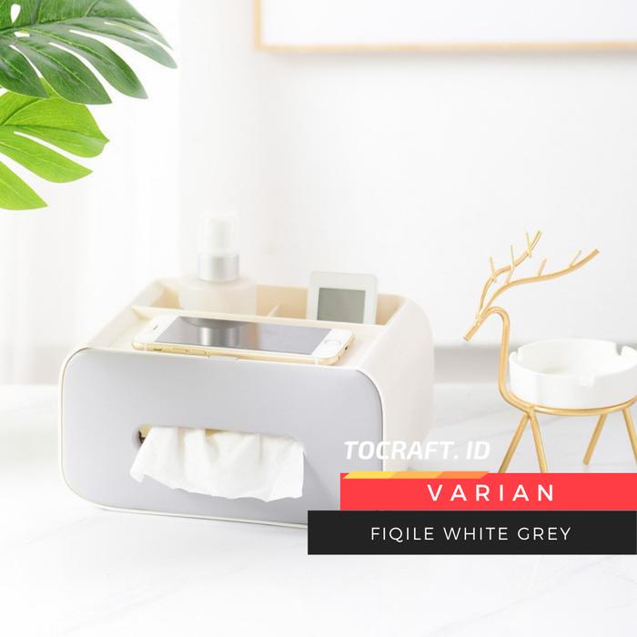 Gambar Kotak Tisu Smartphone Holder Tempat Tissu Remote Organizer Serbaguna - Fiqile White dari Tocraft ID undefined Tokopedia