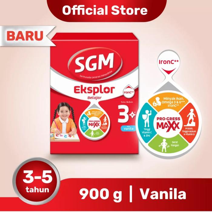 Gambar SGM Eksplor Belajar 3+ Pro-GressMaxx Susu Pertumbuhan Vanila Box - 90 dari tokokoaji undefined Tokopedia