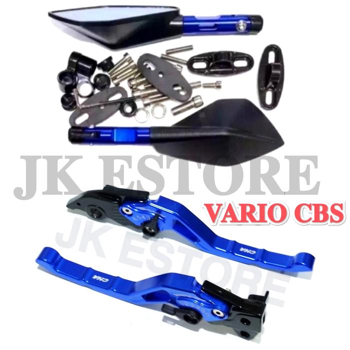 Gambar Spion Tomok Jumbo V5 + Handle Rem Stealan Vario CBS 110 125 & 150 - Biru dari JK ESTORE1 undefined Tokopedia