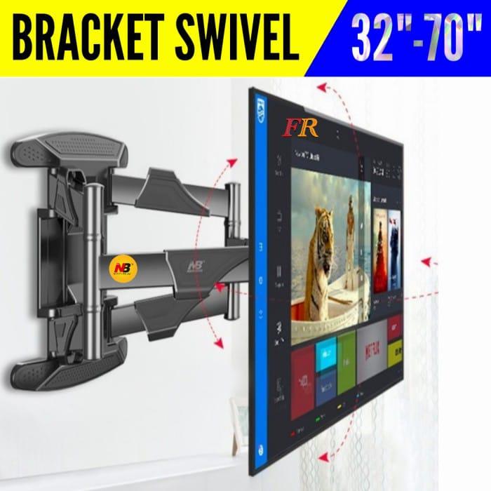 Gambar Bracket tv 75 70 65 60 55 50 43 Inch Swivel 6 Arah Import - Hitam, All Size dari FAST RESPON ELEKTRONIK undefined Tokopedia