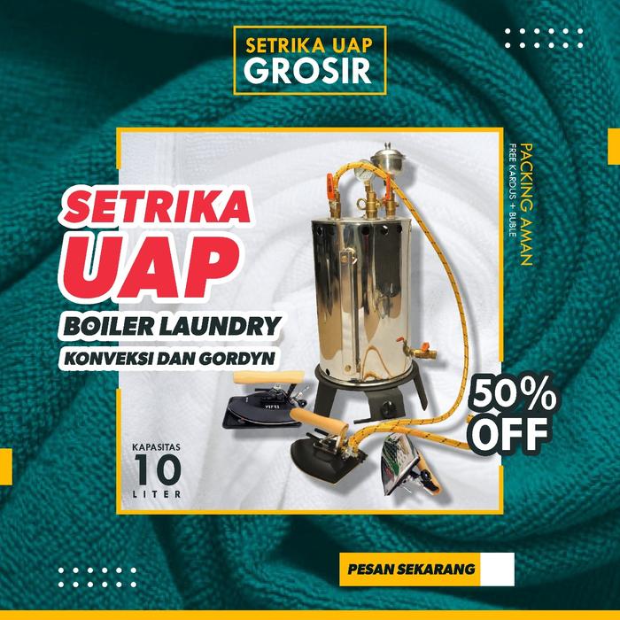 Gambar GRATIS ONGKIR JAWA BALI SETRIKA UAP MURAH LAUNDRY 7, 10, 15, 25 LITER - 10 Liter, 2 Kepala dari Setrika Uap Grosir undefined Tokopedia