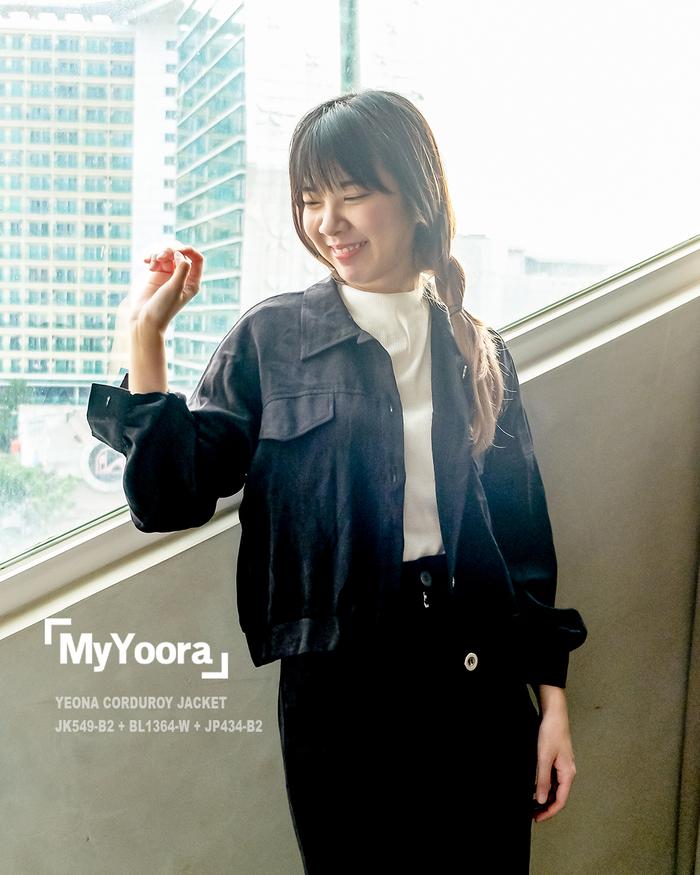 Gambar MyYoora Yeona Corduroy Jacket Wanita JK549 - Black dari MyYoora Shop undefined Tokopedia