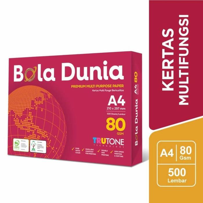 Gambar Kertas Hvs Bola Dunia A4 80gram dari BINTANG JAYA TINTA undefined Tokopedia