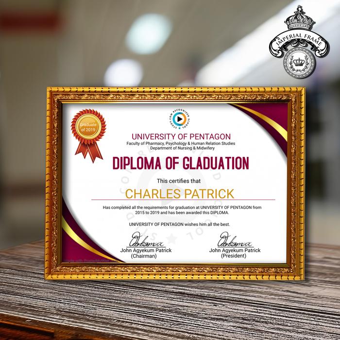 Gambar Bingkai Frame Figura Foto Ijazah A4 ( 21x30 cm ) silver / gold - Gold dari IMPERIAL FRAME TANGERANG_NEW undefined Tokopedia