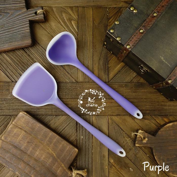 Gambar Chefio Sendok Sop Silikon / Centong Sup / Ladle / Irus - + Sodet Ungu dari Chefio Kitchenware undefined Tokopedia