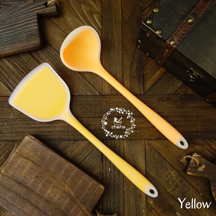 Gambar Chefio Sendok Sop Silikon / Centong Sup / Ladle / Irus - + Sodet Kuning dari Chefio Kitchenware undefined Tokopedia