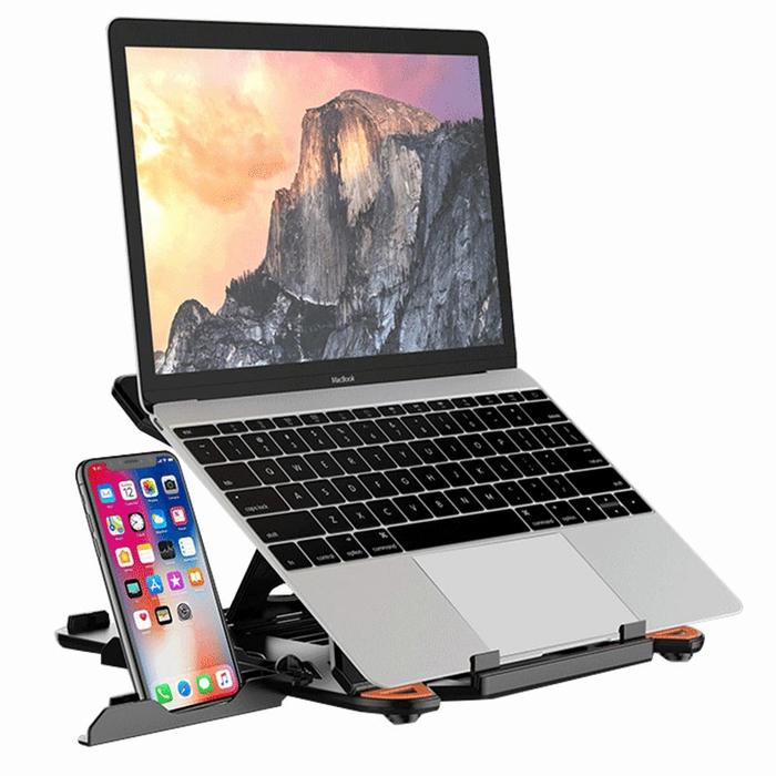 Gambar TaffWare Stand Laptop Adjustable Ange With Smartphone Holder - Black dari mix medan undefined Tokopedia