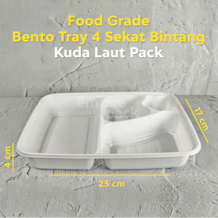Gambar Mika Bento Tray 4 Sekat Bintang Lunch Box isi 50 Set - Putih dari Empire Pack undefined Tokopedia