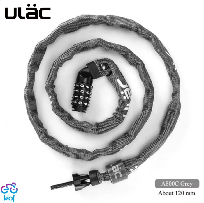Gambar ULAC A800C 120cm Bicycle Lock Chain Password Gembok Sepeda Road Bike - Grey dari Wof Wheel of Fortune Official undefined Tokopedia