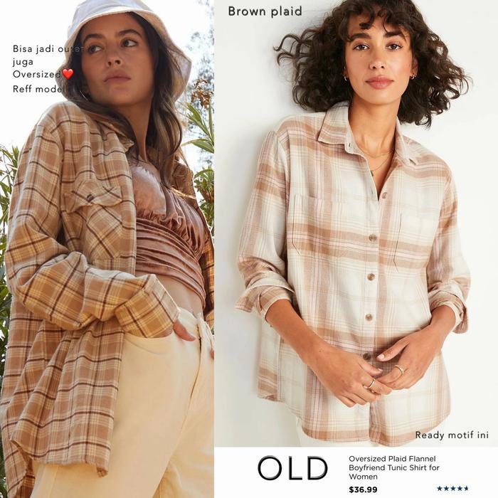Jual Oldnavy boyfriend plaid shirt 