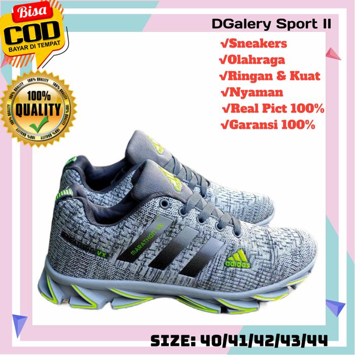 sepatu adidas spring blade marathon sneakers casual pria import baru  Abu-abu, 40