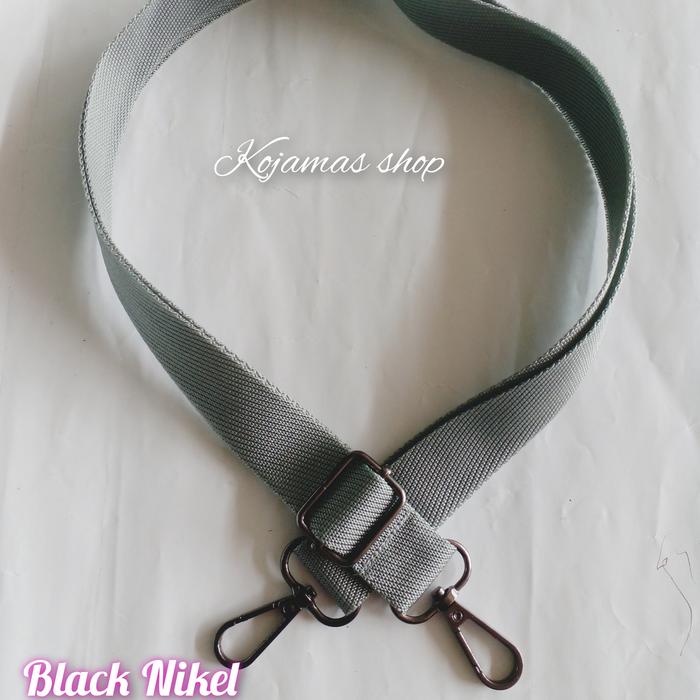 Gambar tali tas selempang wanita 2.5 cm LS kait BLACK NIKEL - abu silver dari Kojamas undefined Tokopedia