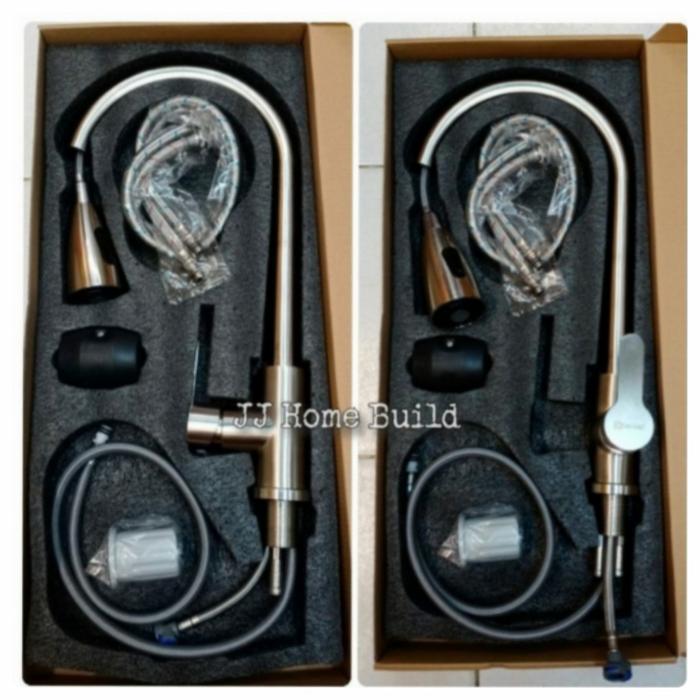 Gambar Kran tarik panas dingin stainless 304/keran sink bak cuci piring hitam - Stainless dari JJ Home Build undefined Tokopedia
