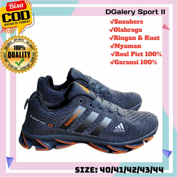 sepatu adidas spring blade marathon sneakers casual pria import baru Abu  orange, 40