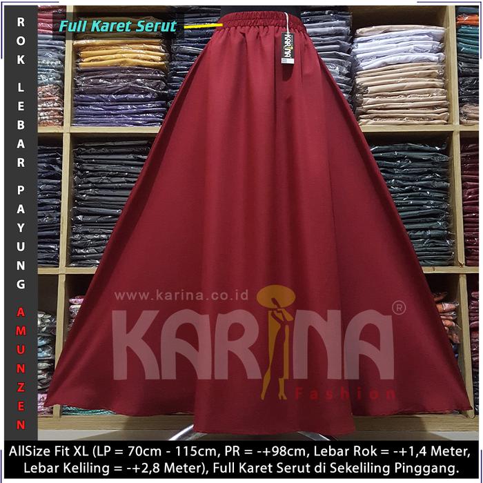Gambar Rok Kerja LEBAR Payung Amunzen Panjang Polos JUMBO Ada Saku Kiri Kanan - Marun dari KaRINA Fashion Online undefined Tokopedia