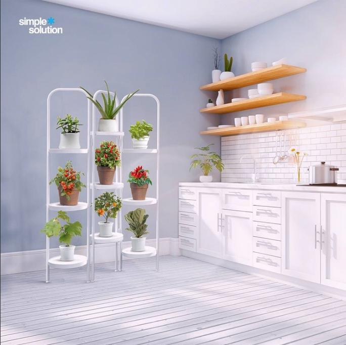 Gambar Rak Pot Bunga Susun Tanaman Hias Minimalis Standing Planter | Ikebana - Holy White dari Simple Solution Mart undefined Tokopedia